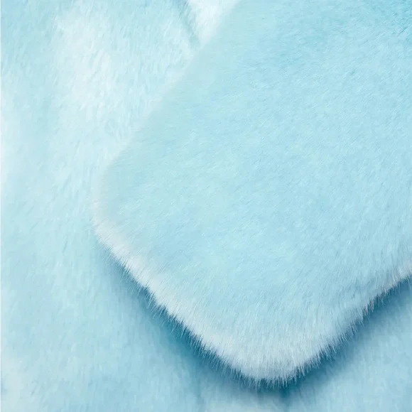 Couture Designer La Seine & Moi Faux Mink Fur Coat Jacket Blue XS S $405 - Picture 6 of 15